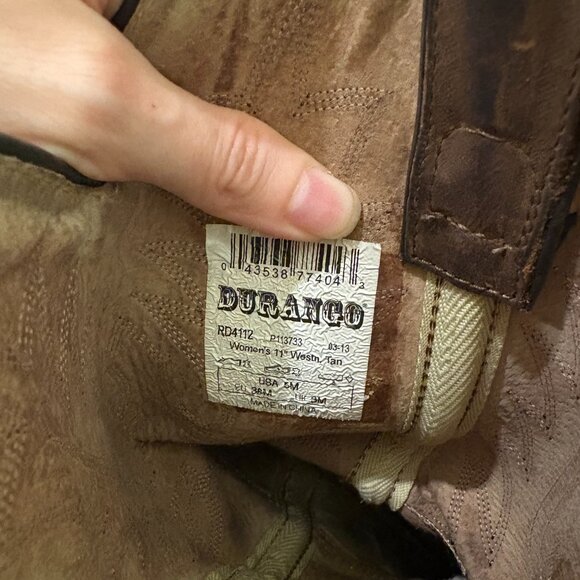 Durango Brown Leather Western Cowboy Boots - Picture 7 of 9